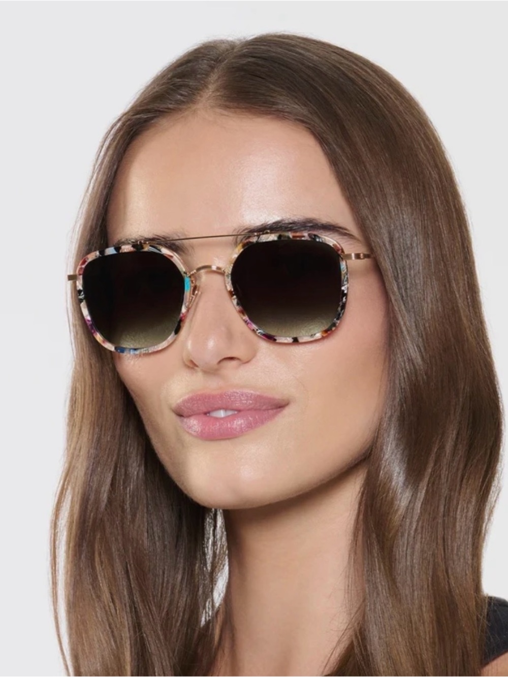 KREWE Austin 18K Titanium + Santorini Mirrored Sunglasses
